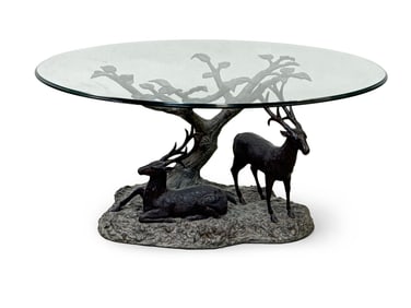 La Barge Bronze Figural Cocktail Table