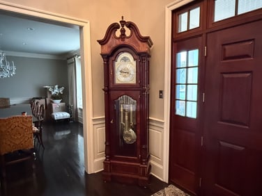 Charles Sligh Chippendale Style Tubular Chime Tall Clock