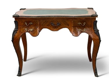 French Louis XV Style Leather-Top Writing Desk