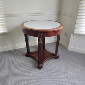 French Empire Style Marble Top Side Table
