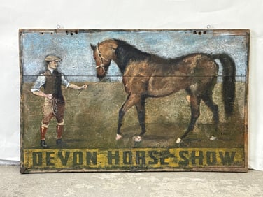 Devon Horse Show Hand Painted Wood Sign
