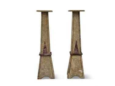Pair of Art Deco Marble Display Pedestals
