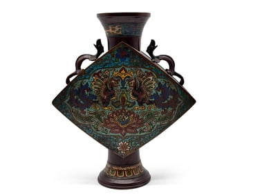 Japanese Champleve Bronze Vase