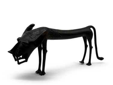 African Benin Bronze Sculpture of a Lion