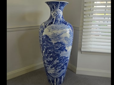 Large Japanese Arita Porcelain Floor Vase