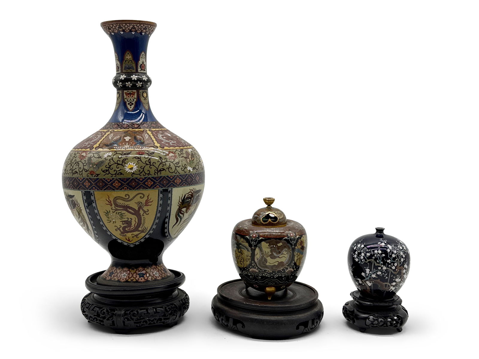 Three Pieces of Japanese Cloisonne (1 of 9)