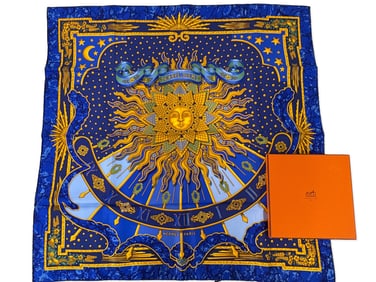 Hermes Carpe Diem Silk Scarf and Box