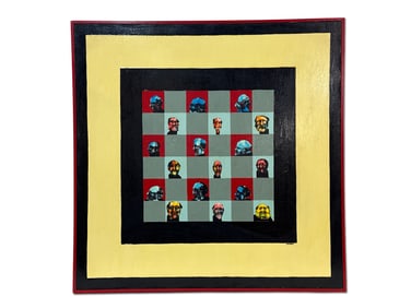 Lawrence Chvotzkin Acrylic on Canvas. Abstract Faces