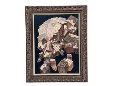 Victor Molev Oil on Canvas. Einstein's Cubes