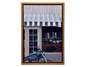 Steve Hedberg. Acrylic/Wood. Harley on Lombardy.