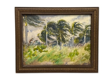G. Howard Hilder Watercolor. Palm Trees