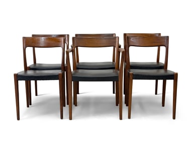 Six Swedish Modern Teak Dining Chairs