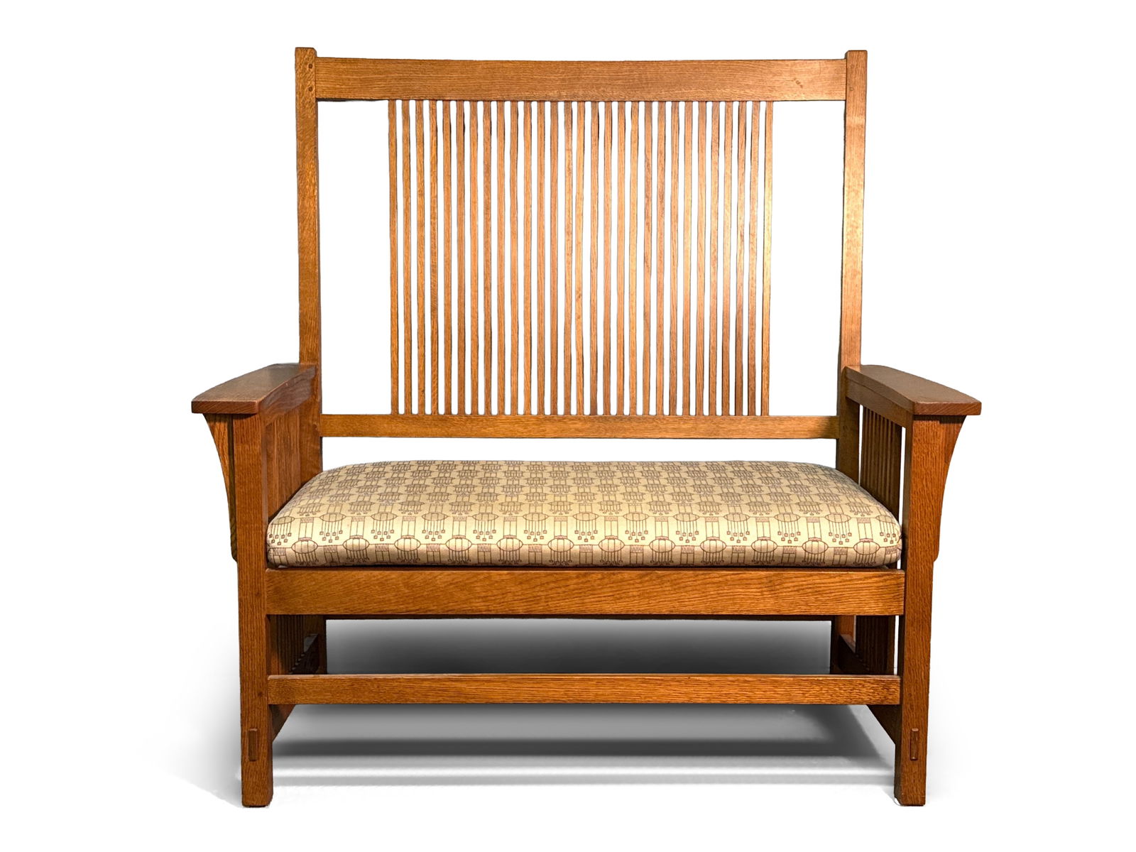 Stickley Arts and Crafts Oak Spindle Settee (1 of 5)