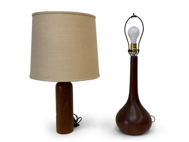 Two Danish Teak Modernist Lamps