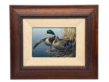 Paco Young. Oil/Board. Mallards.