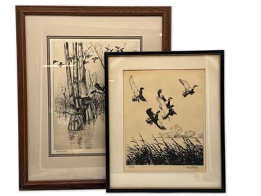 Richard Bishop. 2 Original Duck Etchings.