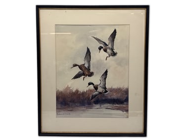 Roland Clark. Watercolor/Paper. Mallards.