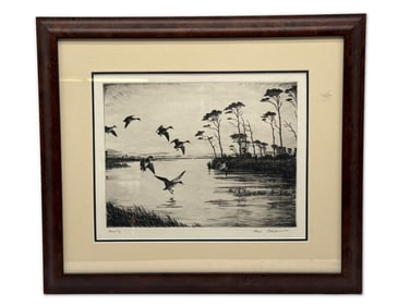 Hans Kleiber. Drypoint Etching. Evening.