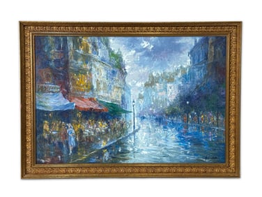 Americo Makk Giclee on Canvas. Parisian Street Scene