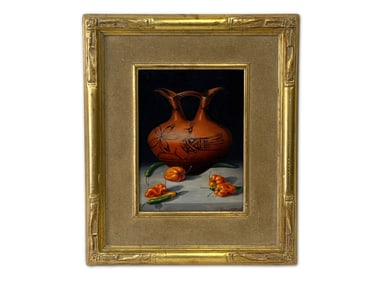 Carol Thompson. Gilt Framed Oil/Panel Southwestern Painting