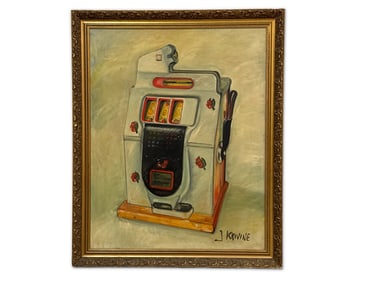 J. Krivine. Oil/Canvas. Slot Machine.