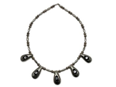 Navajo Silver and Mother of Pearl Necklace