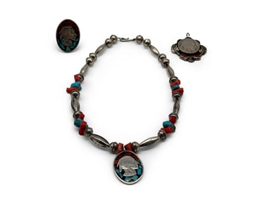 Southwestern Buffalo Nickel Three Piece Jewelry Set