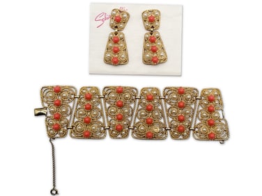 Schiaparelli 2 Piece Modernist Costume Jewelry Set