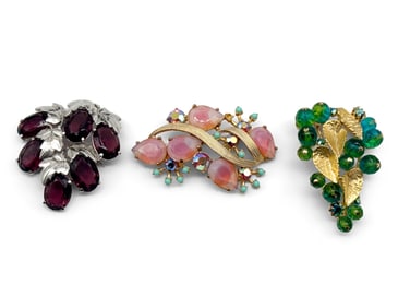 3 Vintage Schiaparelli Costume Brooches