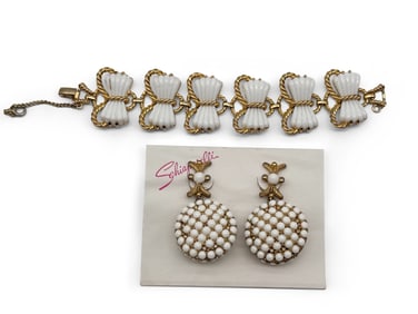 Schiaparelli Coro White Bracelet and Earrings