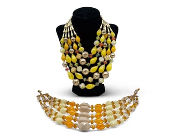 2 Schiaparelli Costume Beaded Necklaces