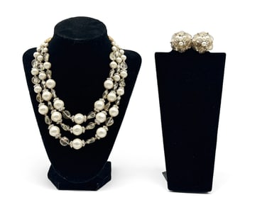 Schiaparelli Costume Necklace and Cluster Earrings