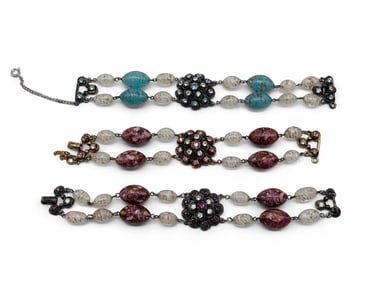 3 Schiaparelli Costume Jewelry Bracelets
