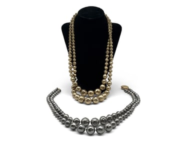 2 Schiaparelli Faux Pearl Costume Necklaces