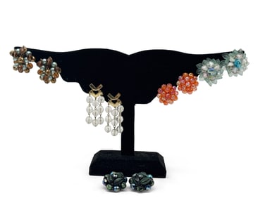 5 Sets Schiaparelli Beaded Costume Earrings