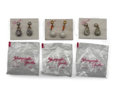 Three Sets Schiaparelli Costume Drop Earrings