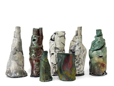 Assemblage of Studio Pottery Slab Vessels
