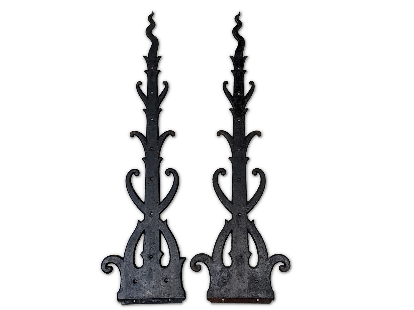 Pair of Large 19th C. Forged Iron Door Hinges (1 of 3)