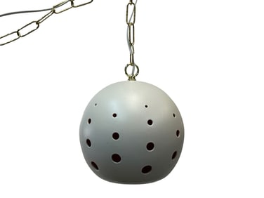 Midcentury Ceramic Pierced Orb Swag Lamp