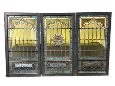 Three Stained and Leaded Glass Windows