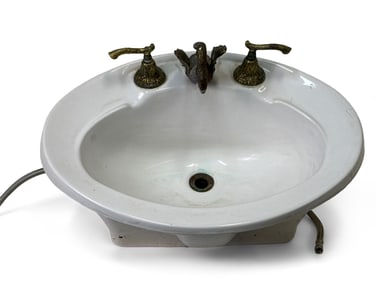 Attrib. Sherle Wagner Swan Bathroom Vanity Sink