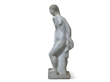 Carved Modernist Marble Figural Statue