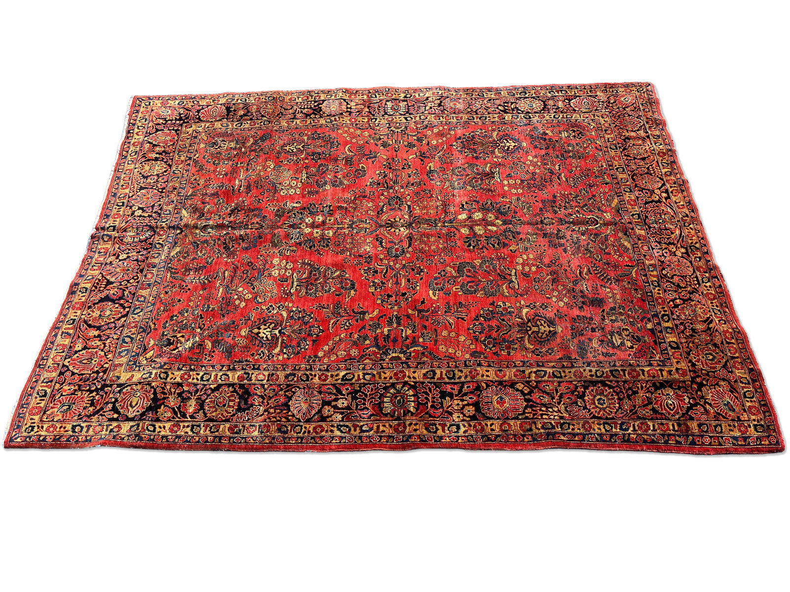 Persian Sarouk Room Size Carpet, 8ft 8in x 11ft 7in (1 of 8)