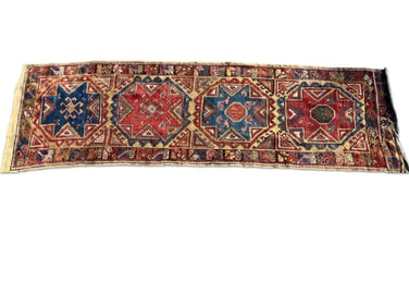 Caucasian Kazak Runner, 3ft 9in x 12ft
