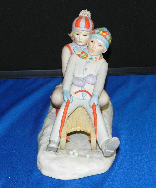Cybis "Nancy and Ned" Figurine: Cybis porcelain "Nancy and Ned" figurine. 7-1/2".