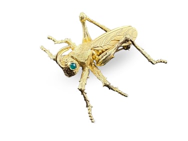 Kurt Wayne 18K Grasshopper Brooch