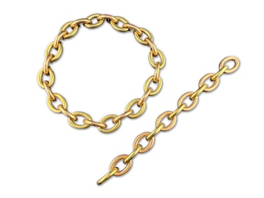 14K Two-Tone Gold Link Jewelry Suite