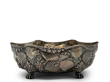 Whiting Silver Repoussé Nautical-Themed Bowl