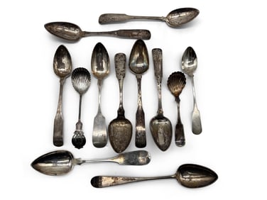 Grouping of Coin Silver Spoons