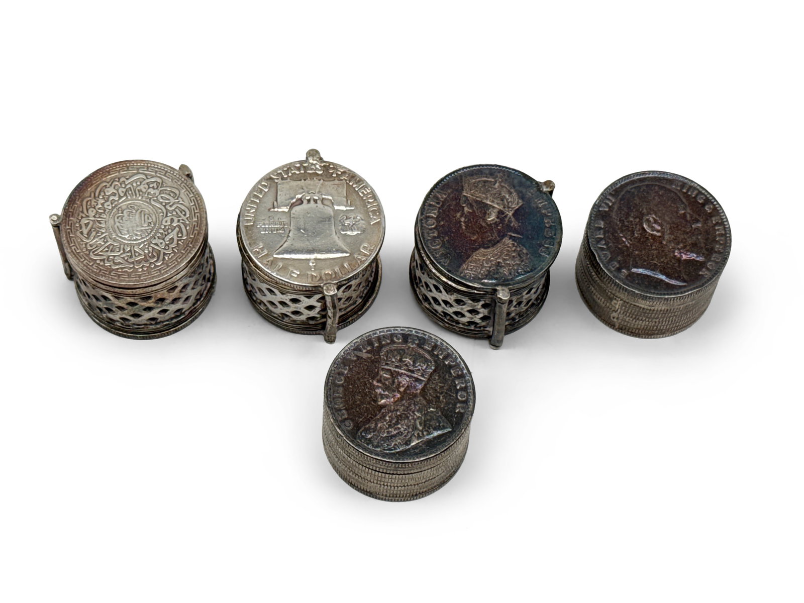 Five Silver Coin Snuff Boxes (1 of 5)
